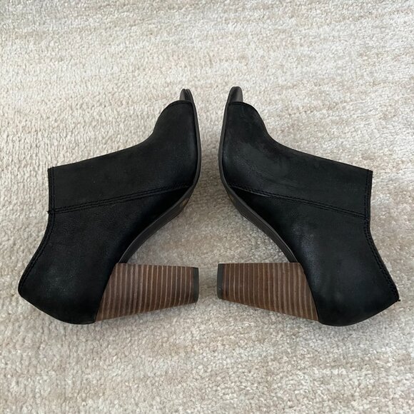 Lucky Brand Leather Peep Toe Ankle Boots Heels Shoes 6 - Picture 6 of 11